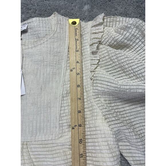 NWT Current Air Anthropology Mini Dress Shift Cottagecore Peasant Small Ivory - Picture 7 of 12